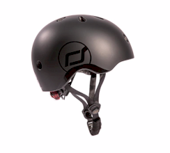 Детский защитный шлем Scoot and Ride, черный, с фонариком, 51-55 см